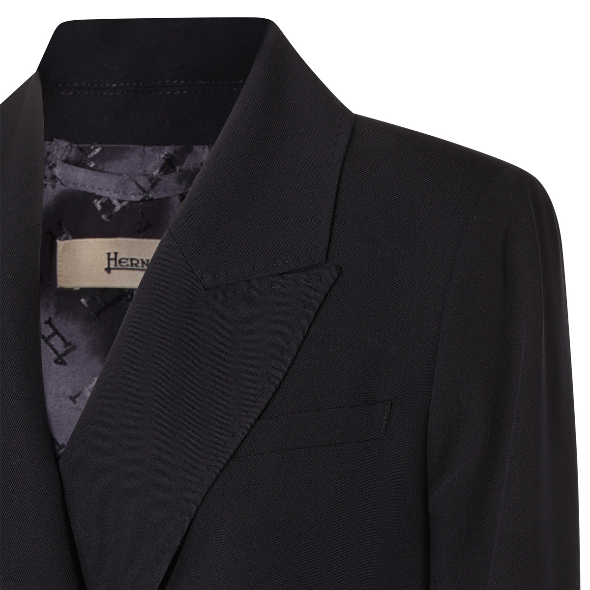 Herno Double-breasted Tailored Blazer In Black