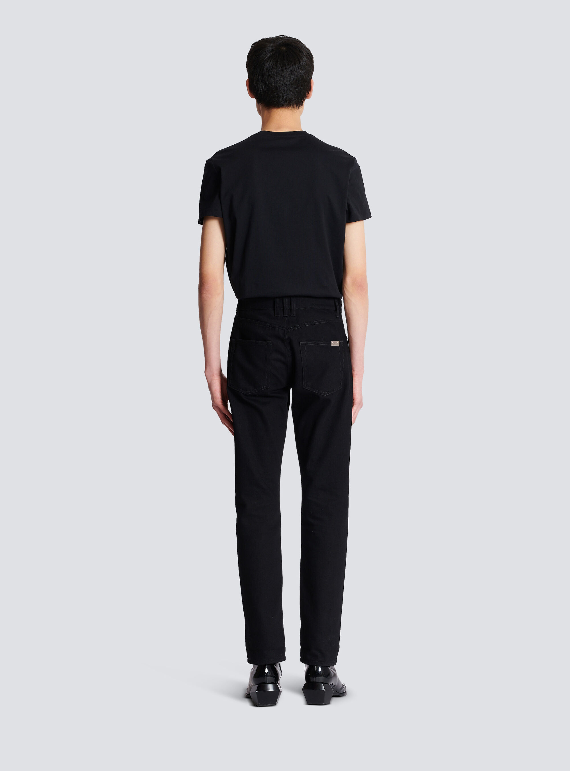 Balmain Black Mid Rise Jeans In Black