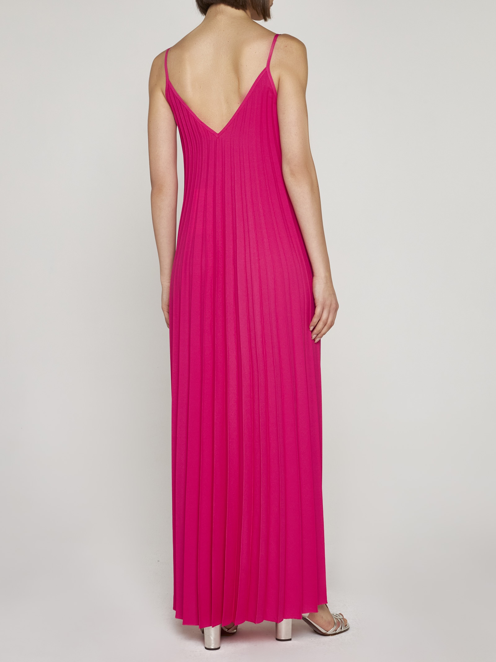 P.a.r.o.s.h Palmer Pleated Maxi Dress In Red