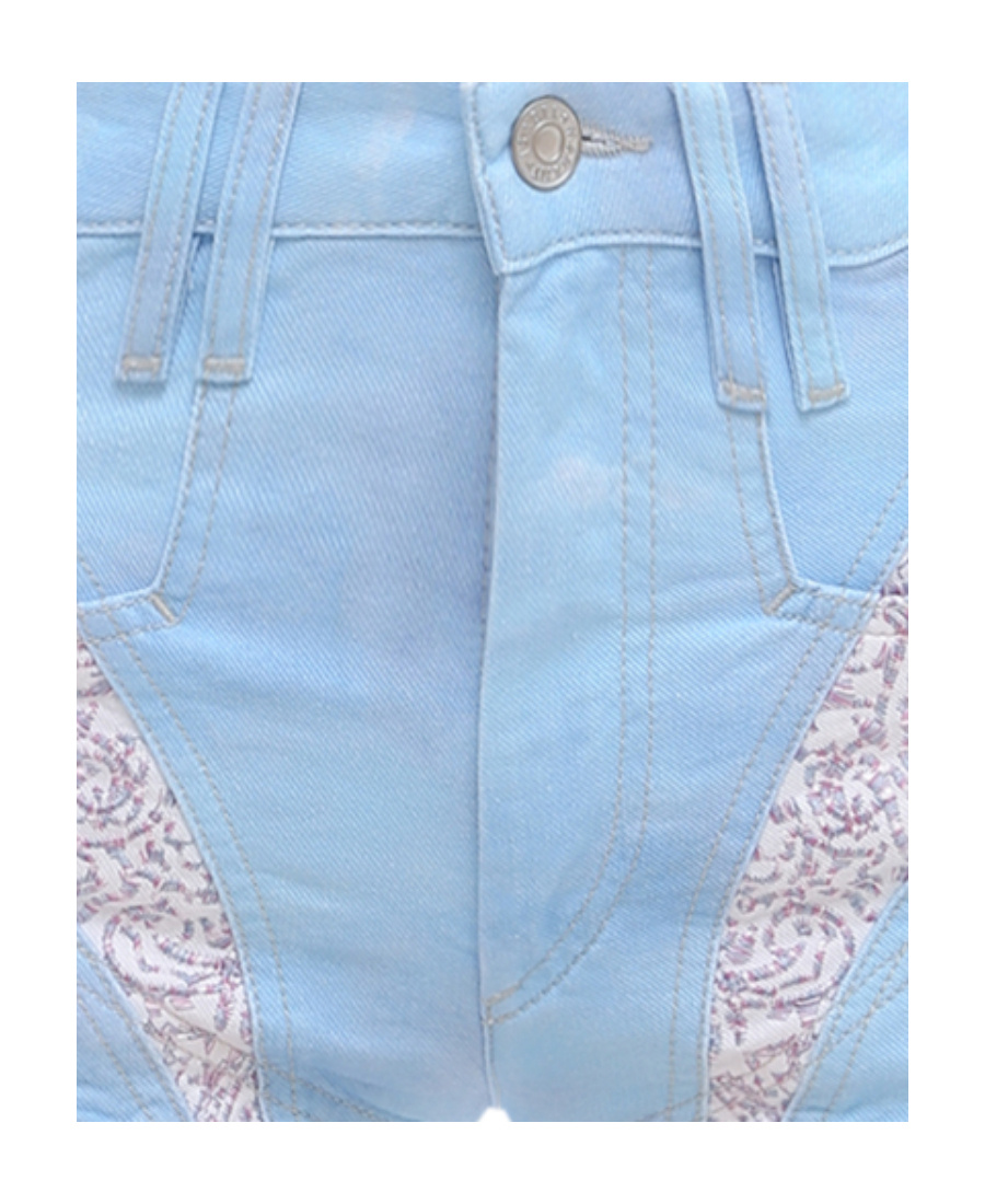 Isabel Marant Neida Patchwork-panel Detail Shorts In Blue