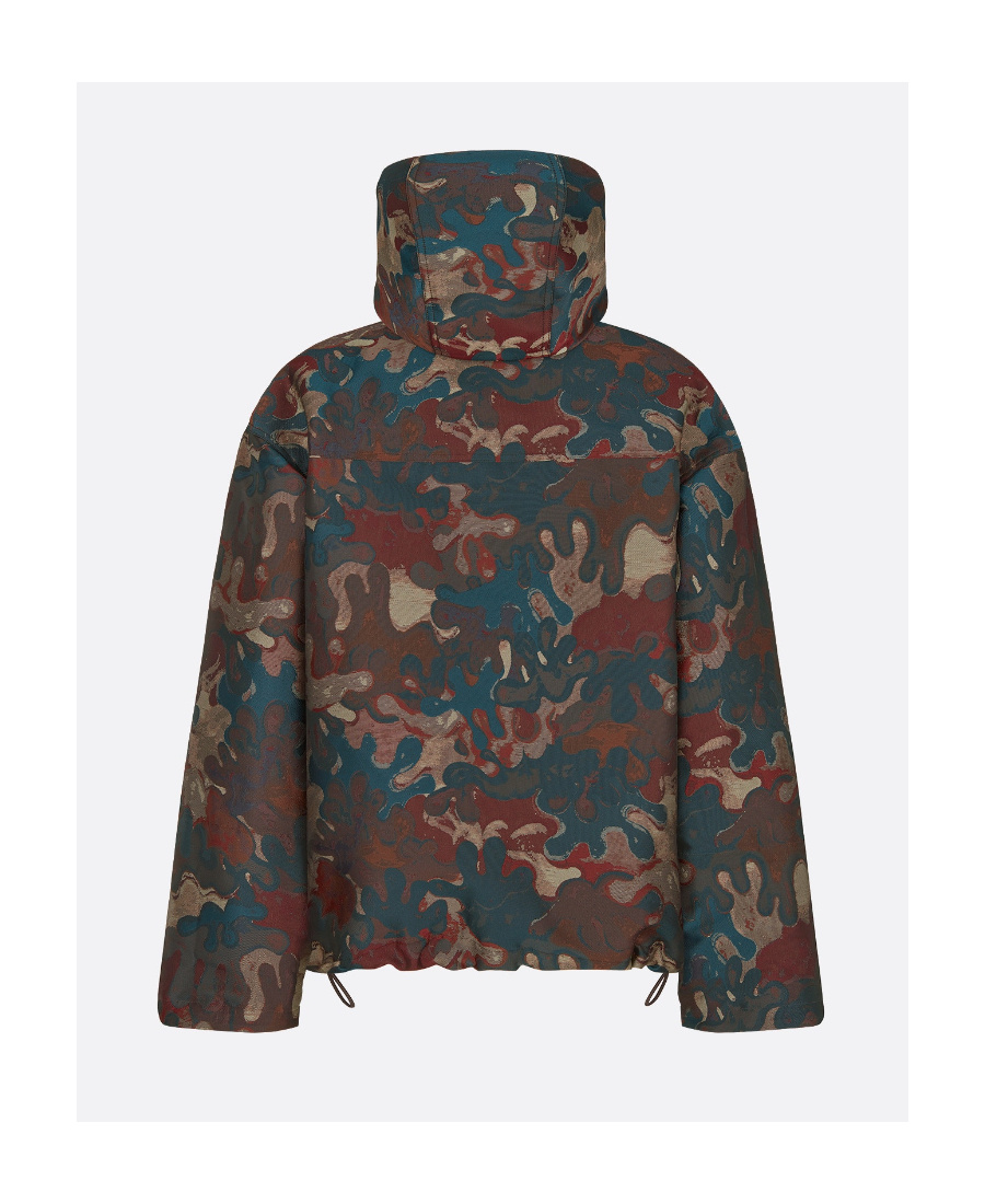 Dior Homme X Peter Doig Camouflage Hooded Anorak In Black