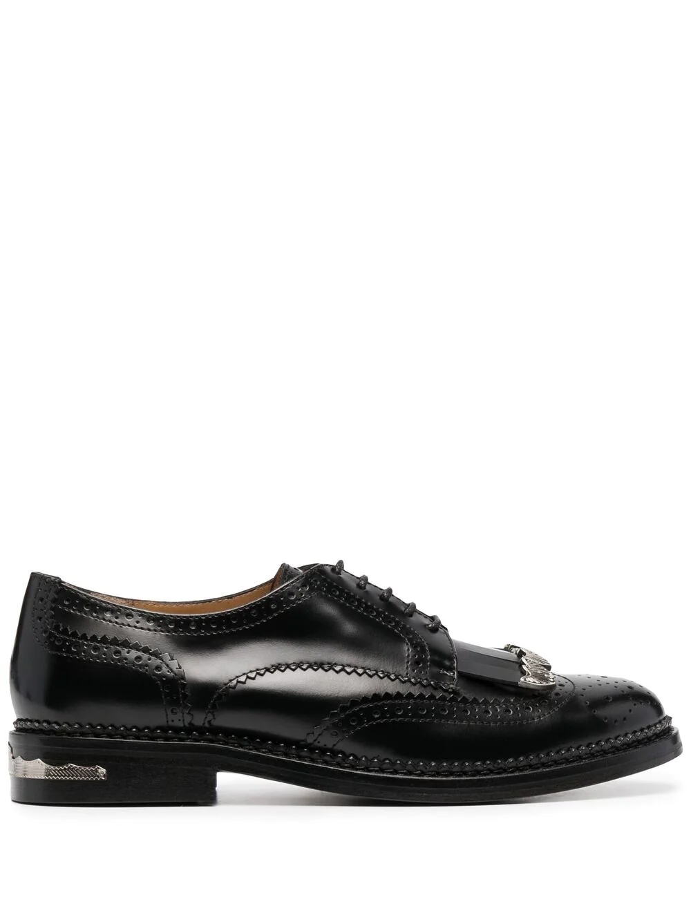 Toga Black Fringed Oxfords In Black