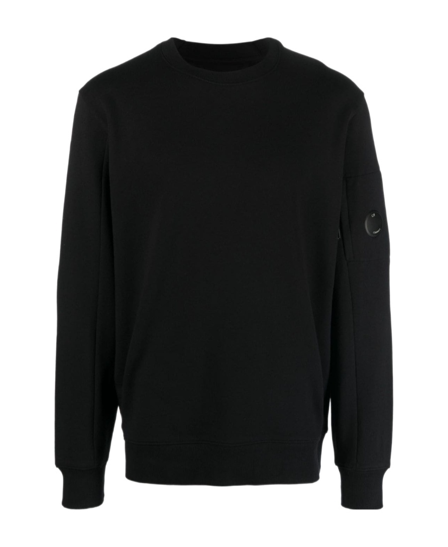 C.p. Company Logo-patch Cotton Sweatshirt In Black