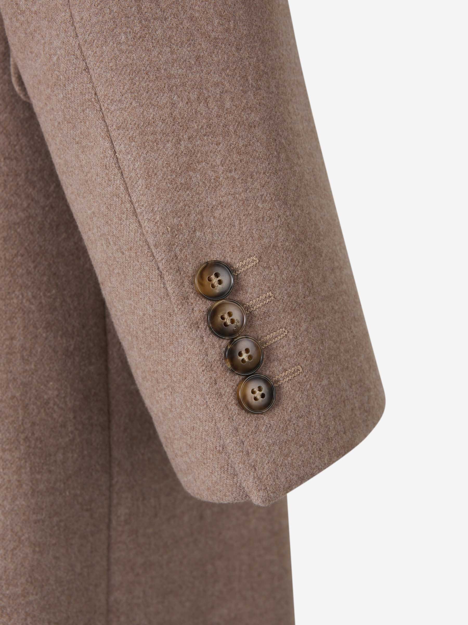 Canali Double-breasted Coat In Brown