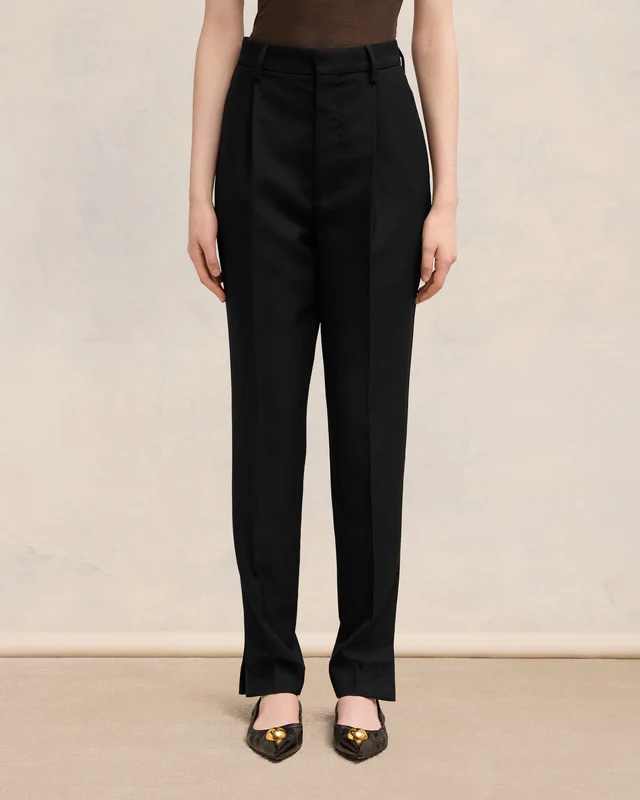 Ami Alexandre Mattiussi Pleated Zipper Casual Pants In White