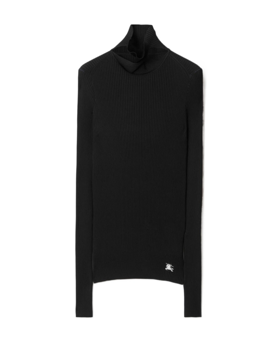 Burberry Black Viscose Blend Sweater In Black