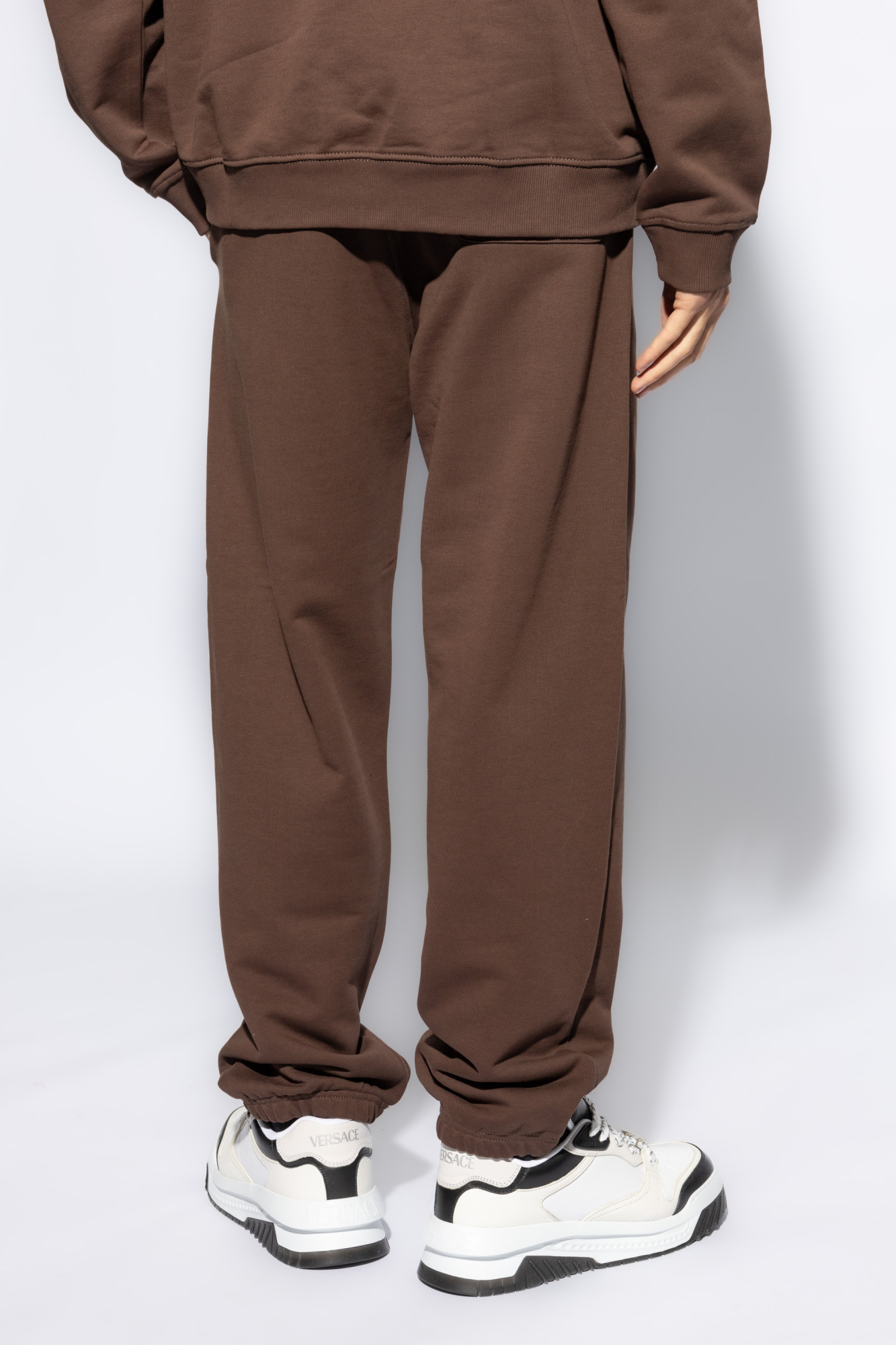 Diesel Logo-patch Cotton Track Pants In Green