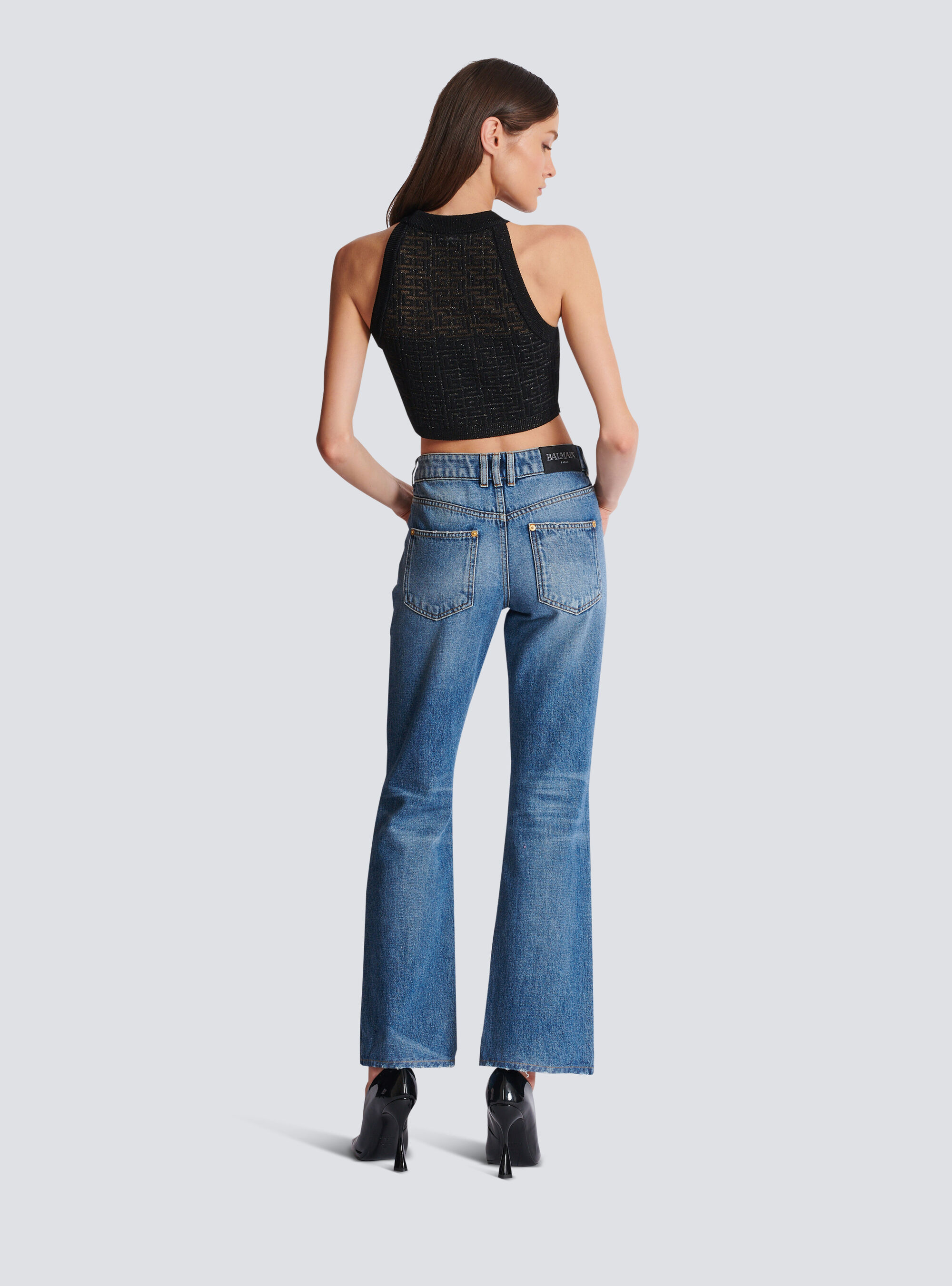 BALMAIN PB LABYRINTH KNIT TOP