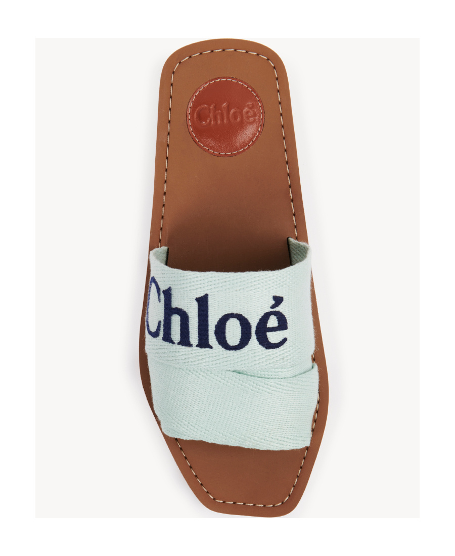CHLOÉ WOODY LOGO-PRINT SANDALS