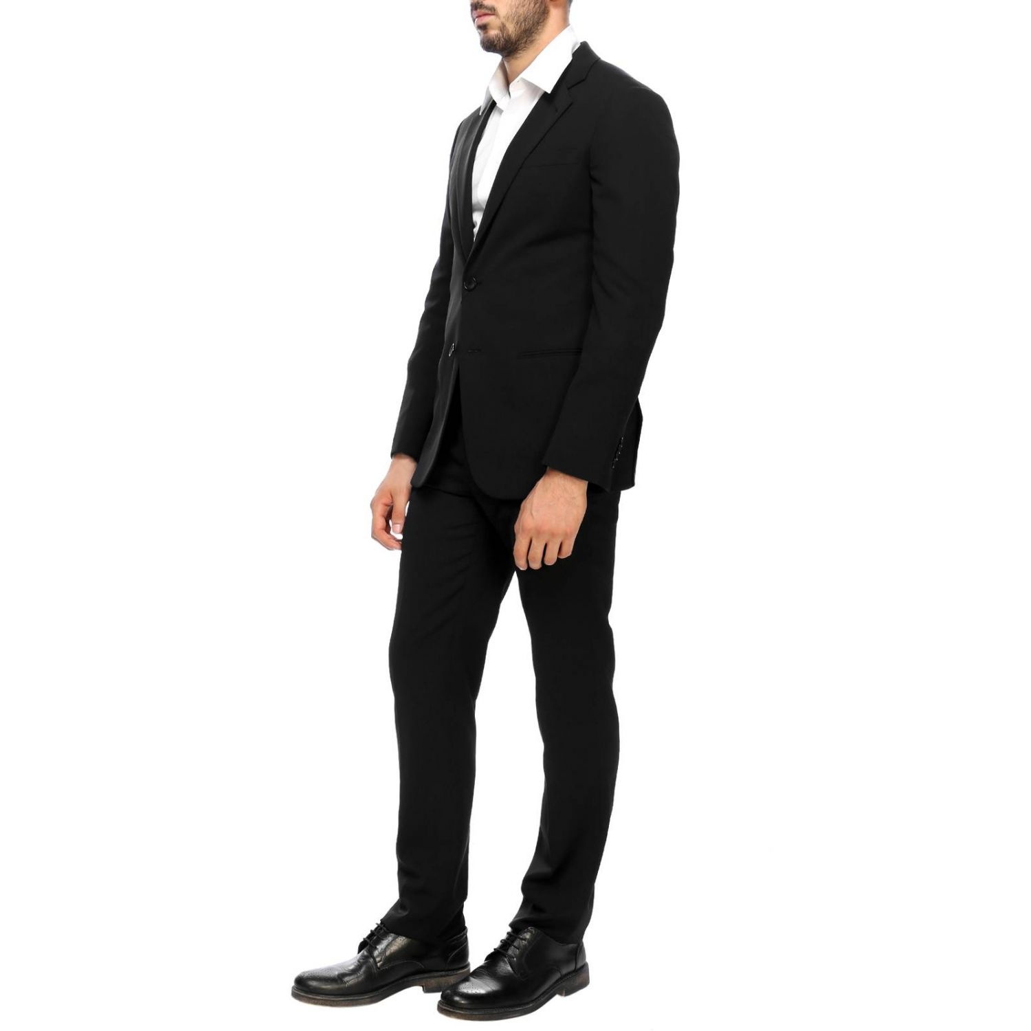 Giorgio Armani Black Two-piece Suit In Green