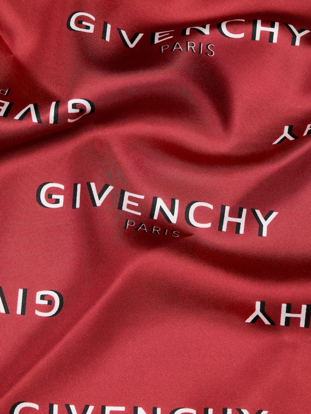 Givenchy Silk Logo Pocket Square In Red