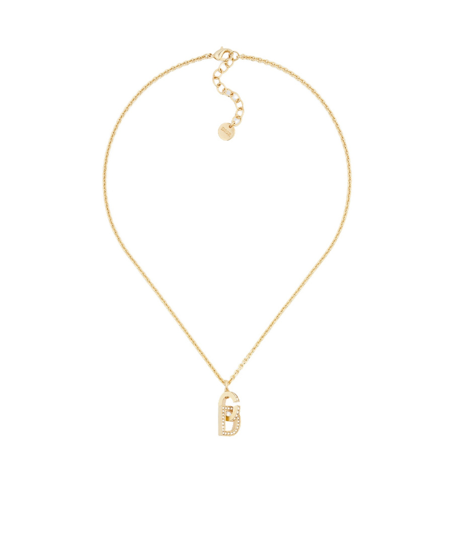 Dior Lock Logo Necklace In Gold