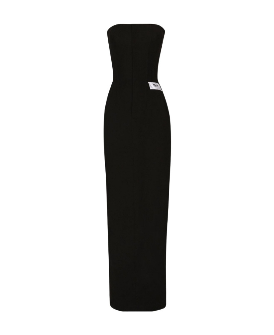 Dolce & Gabbana Kim Dolcegabbana Number-patch Bandeau Dress In Black