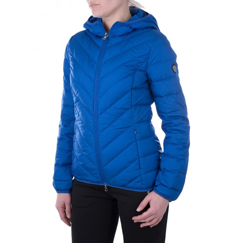 EA7 LOGO HOODED DOWN JACKET