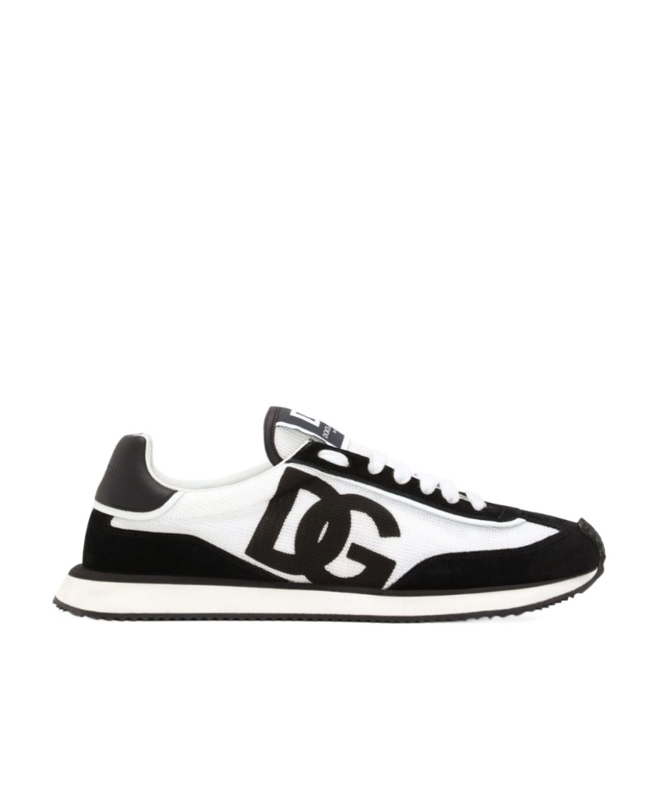 Dolce & Gabbana Multicolor Mesh And Split Leather Cushion Sneakers In Black