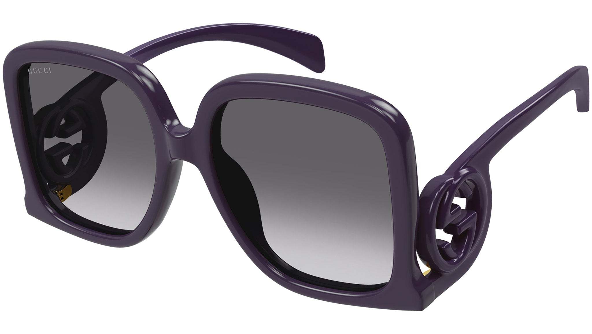 Gucci Logo-engraved-frame Sunglasses In Black