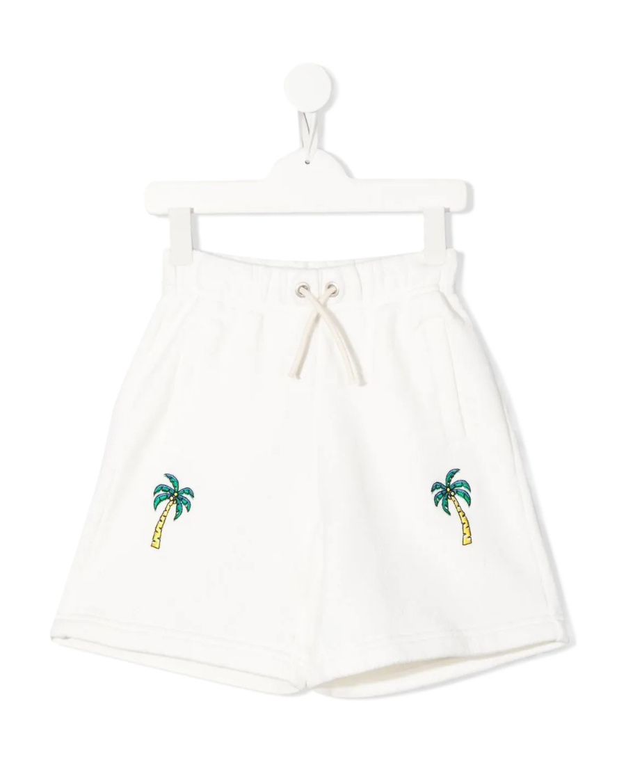 Palm Angels Palm Tree-print Track Shorts In White