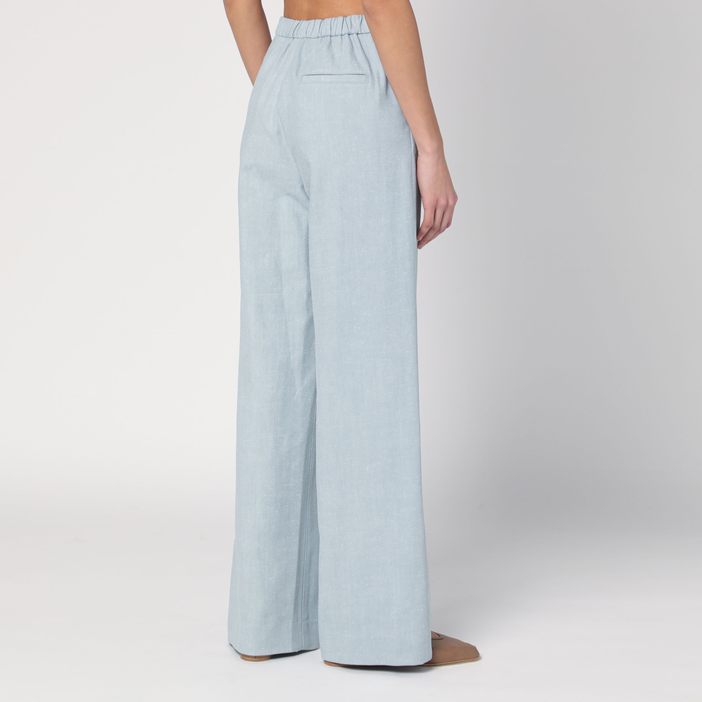 Loulou Studio Gray Fog Pants In Cotton Blend In Green