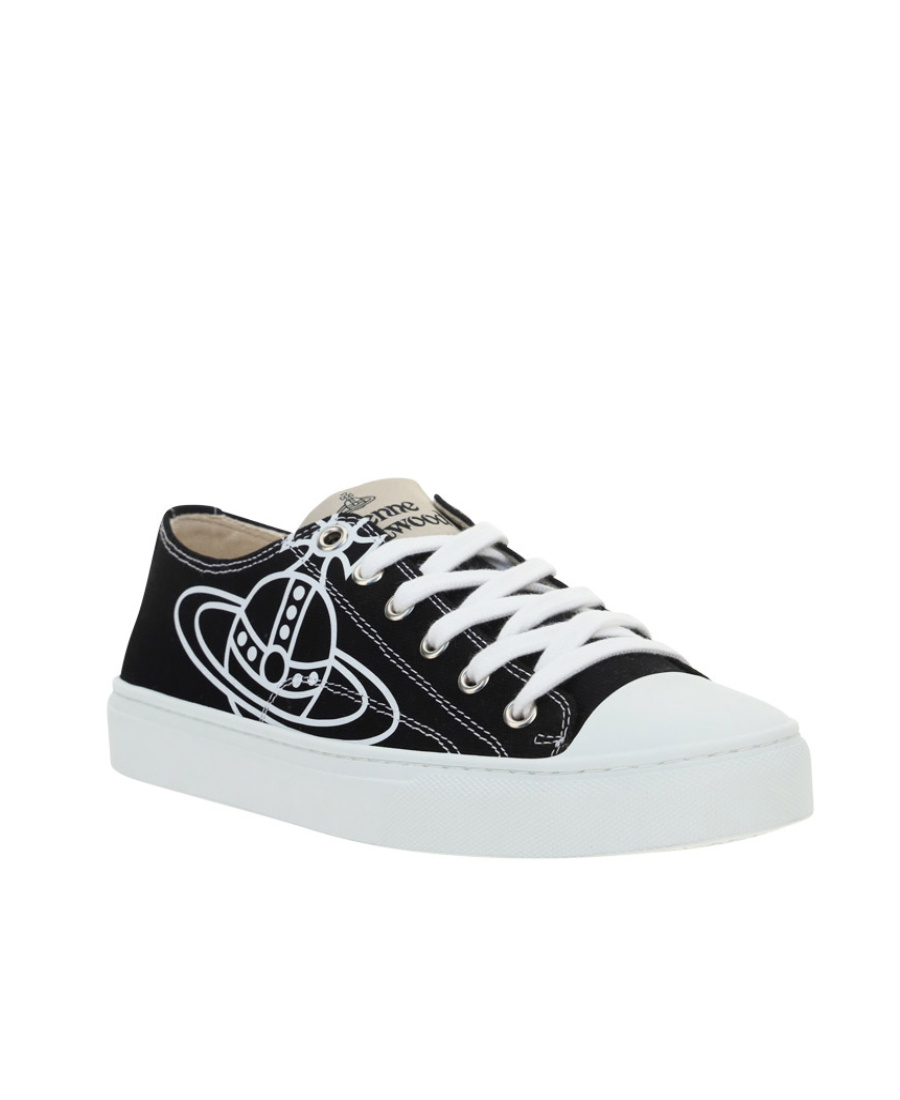 Vivienne Westwood Low-top Sneakers With Bold Logo Graphic In Black