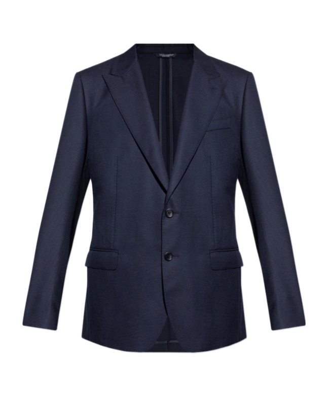 Dolce & Gabbana Two-button Wool Blazer In Blue