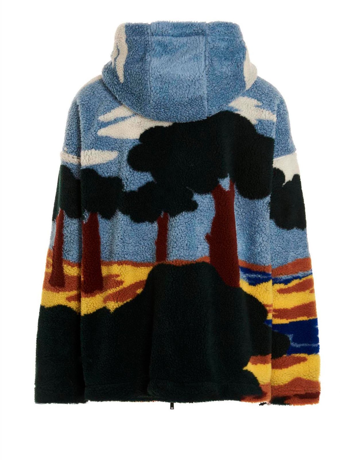 Dsquared2 Abstract-print Hooded Fleece In Multicolor