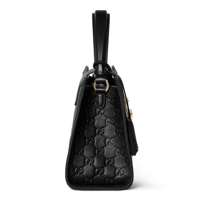 Gucci Padlock Medium Top Handle Bag In Black