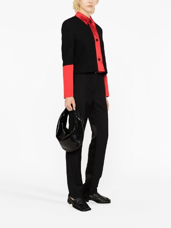 Shop Ferragamo Wool Long-sleeved Jacket In Black
