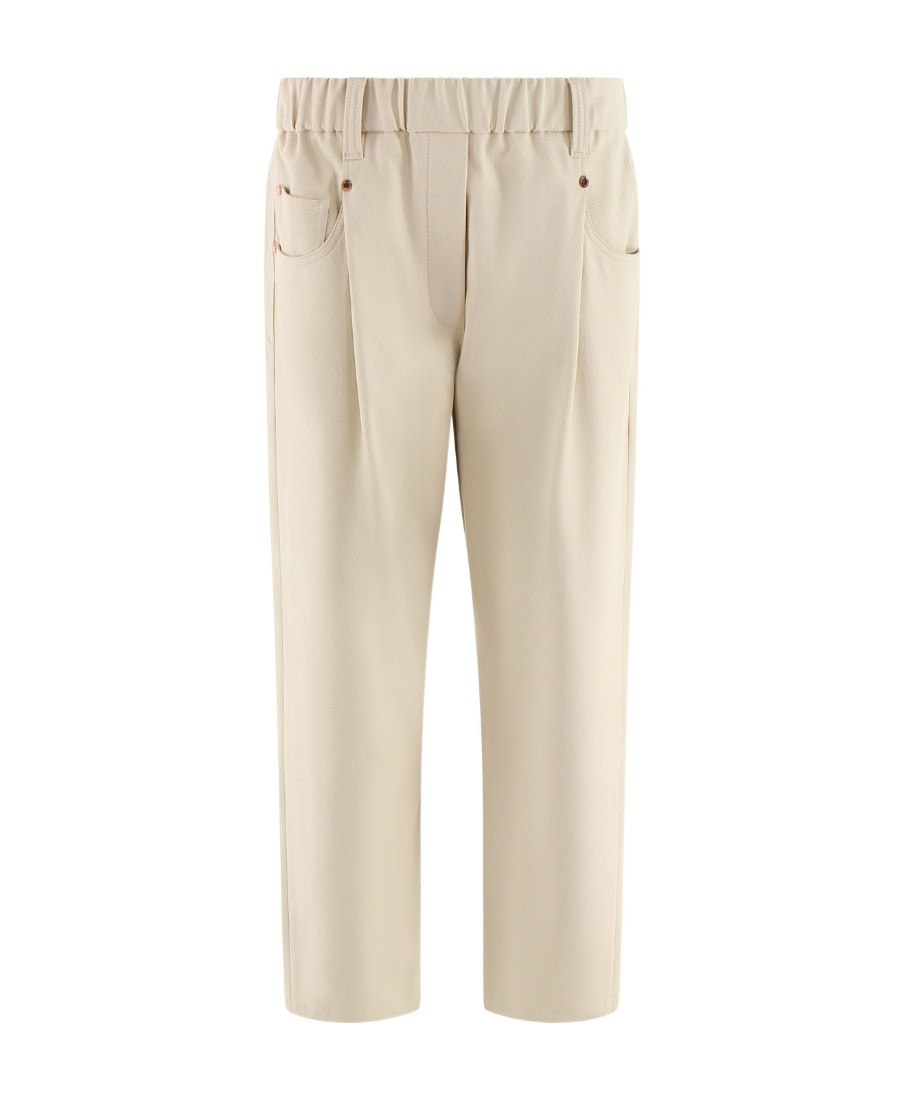 Brunello Cucinelli Gy Pull-on Pant In Stretch Cotton Cover With Shiny Bartack Clothing