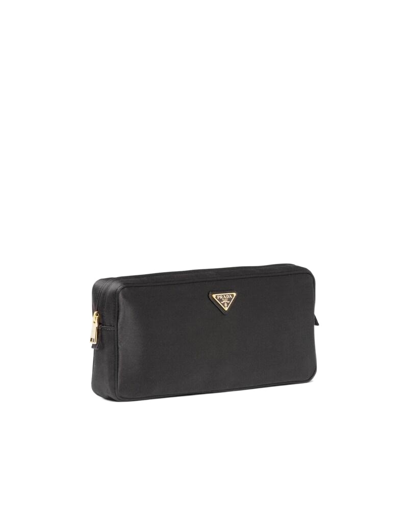 Prada Triangle-logo Jewellery Case In Black