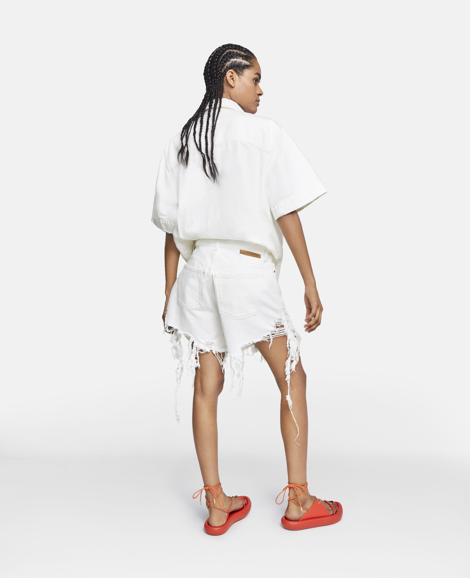 STELLA MCCARTNEY PIERCED DENIM SHORTS 