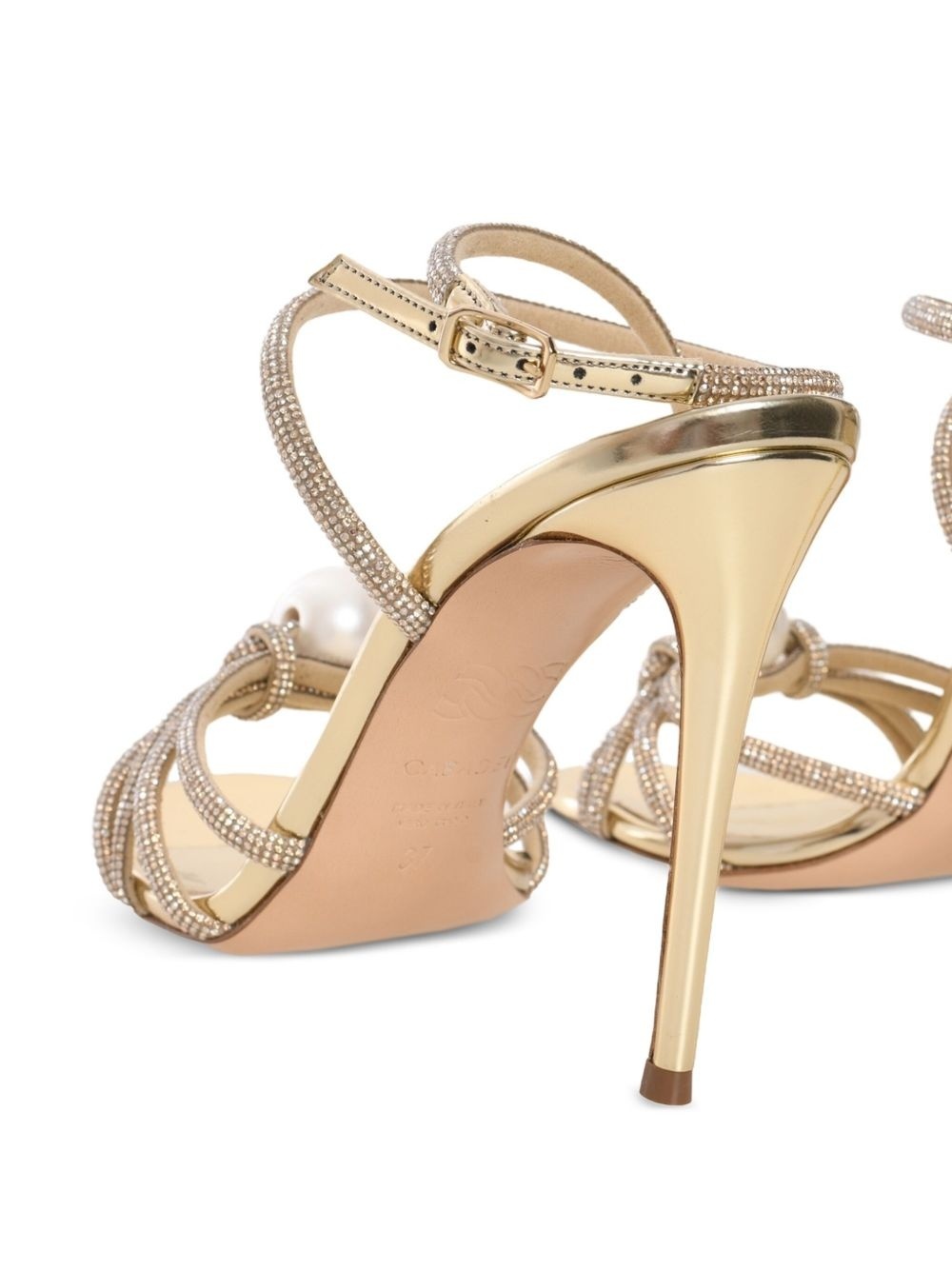 Casadei 100mm Julia Labuan Sandals In Gold