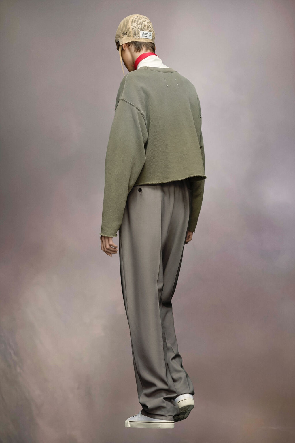 Maison Margiela Logo Cotton Jersey Crewneck Sweatshirt In Green