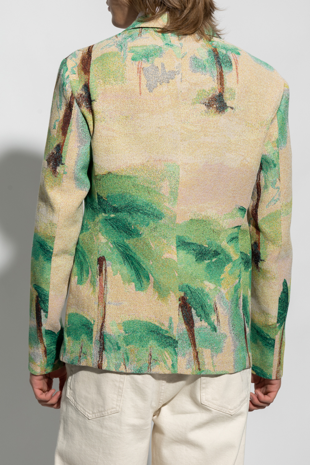 Emporio Armani All-over Print Blazer In Nude