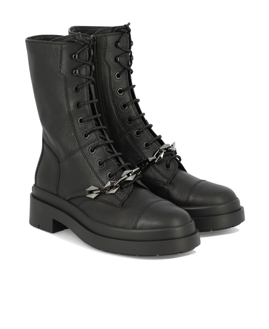 Shop Jimmy Choo Round-head Short Boots In Black