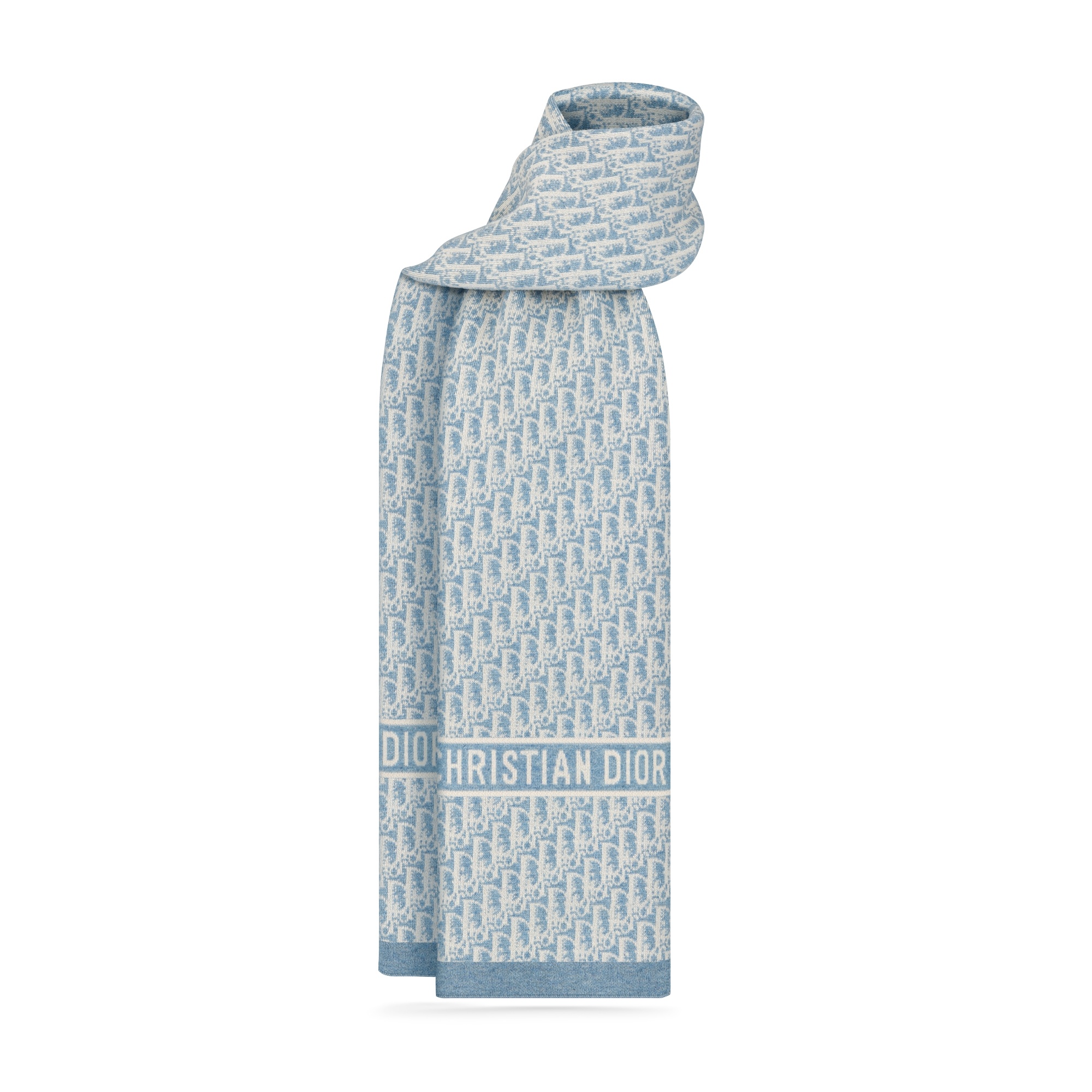 Dior Alps  Oblique Scarf In Blue