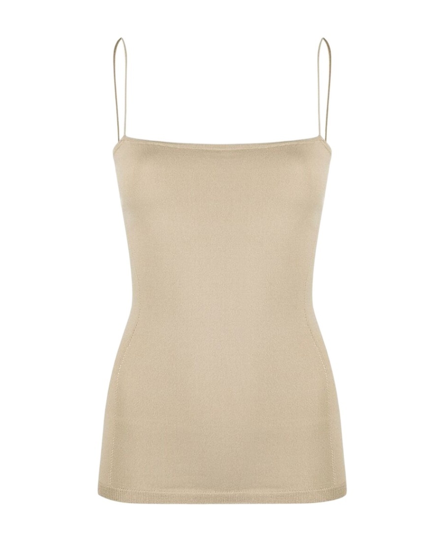 Shop Lemaire Square-neck Spaghetti-strap Tank Top In Nude