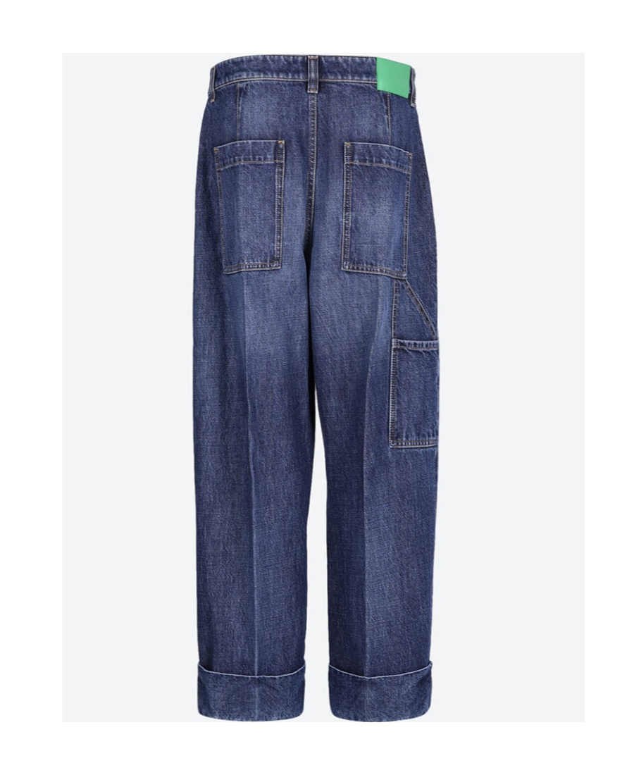 Bottega Veneta Pressed-crease Cropped Jeans In Blue