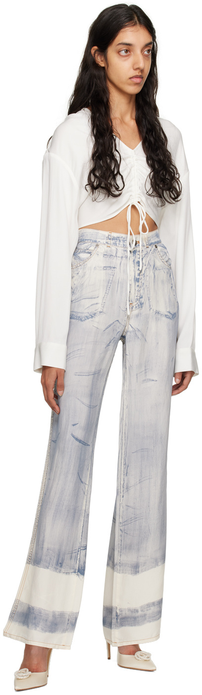Christopher Esber V-neck Long-sleeved T-shirt In White