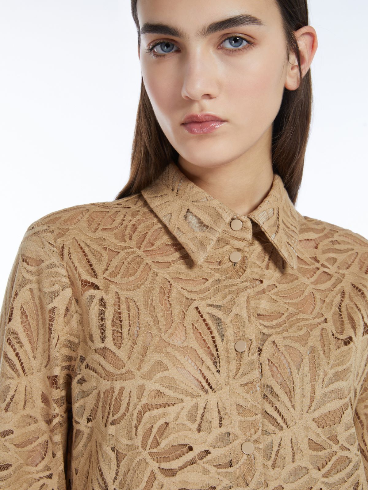 MAX MARA MAX MARA STUDIO FLARED LACE SHIRT DRESS