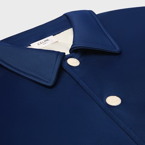 Celine Teddy Jacket In Double Face Jersey In Blue