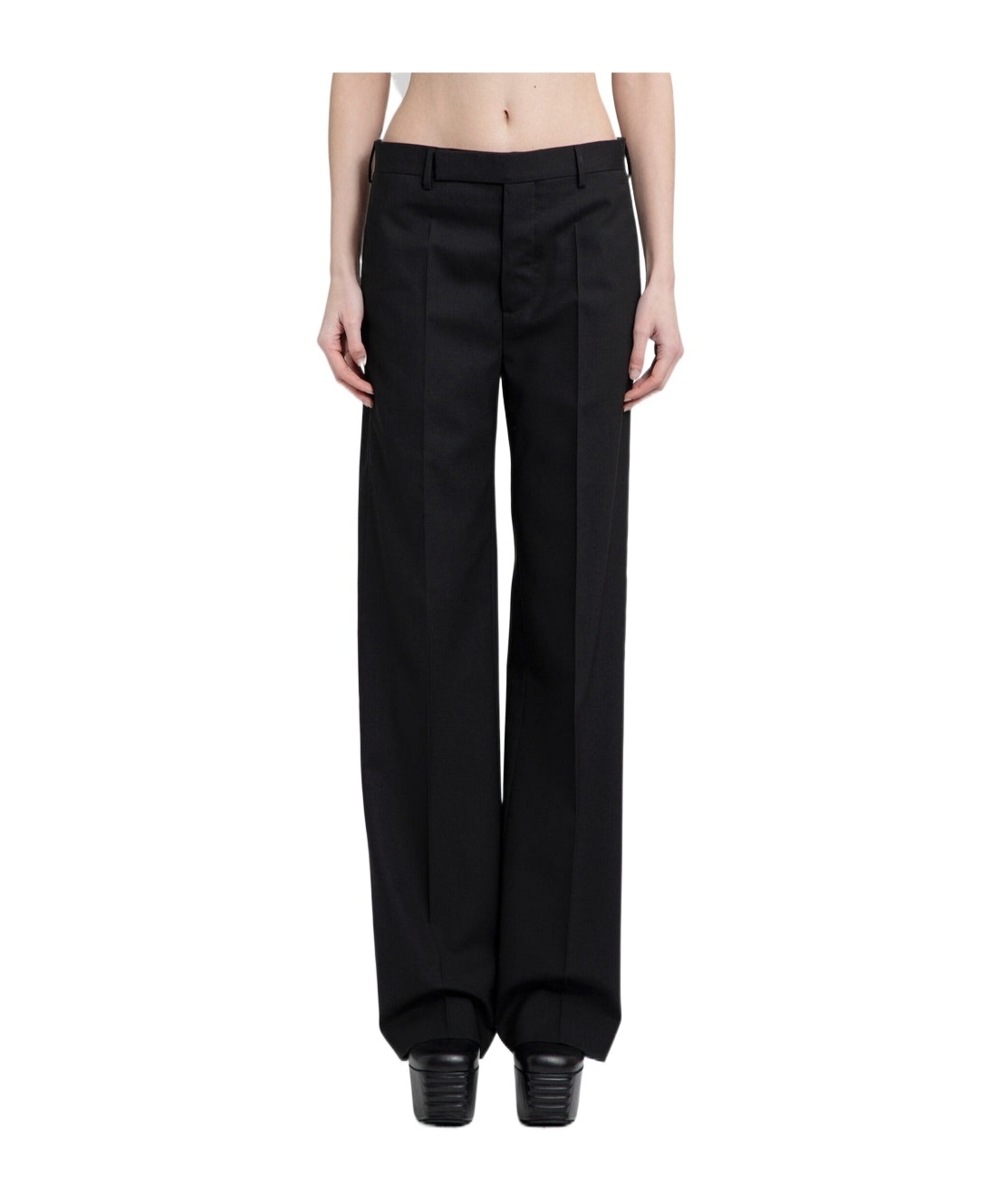 Rick Owens Dietrich High Waist Tailored Trousers In Black