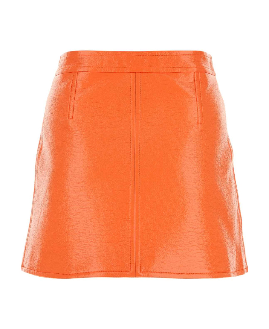 Courrèges Vinyl Re-edition Mini Skirt In Orange