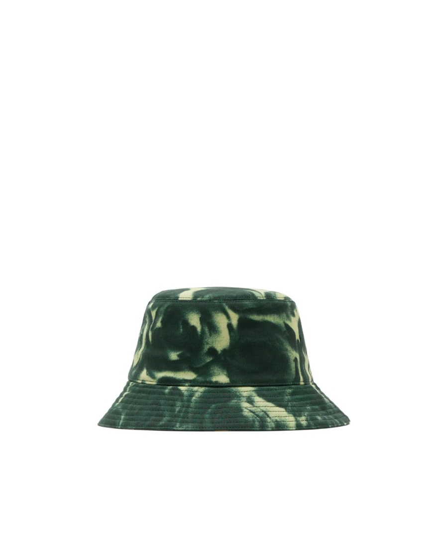 Burberry Abstract-pattern Print Cotton Bucket Hat In Green