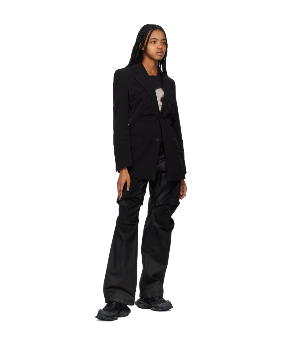 Shop We11 Done Pleated Suit Coat In Black