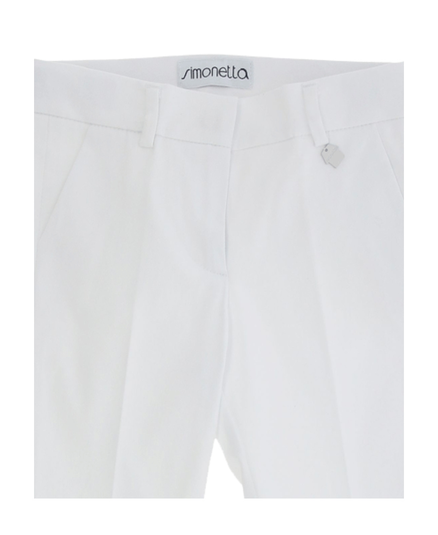 Simonetta Logo Casual Pants In White