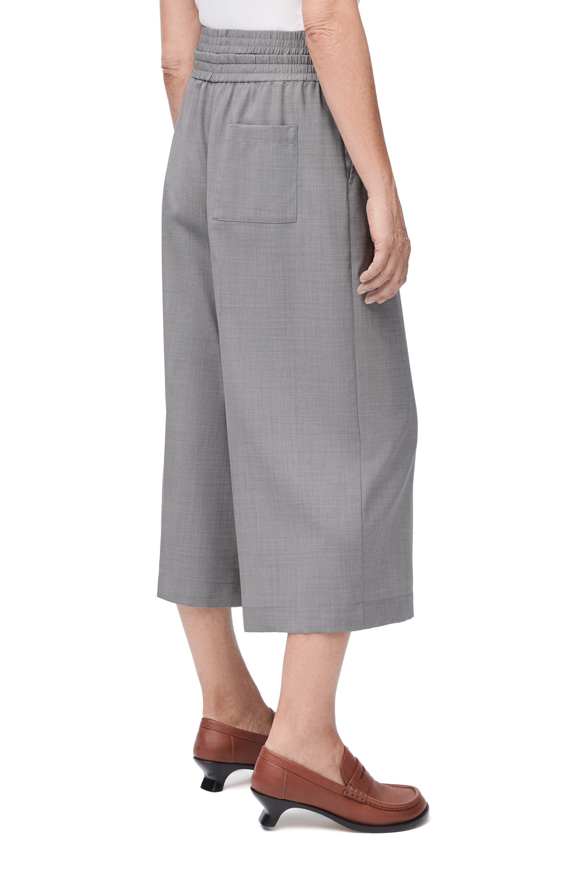Loewe Wool Quarter Pants In Gray
