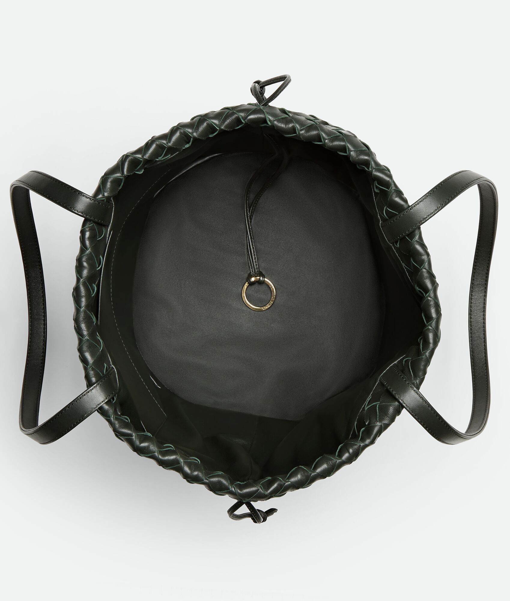 Bottega Veneta Medium Intrecciato Leather Bucket Bag In Black