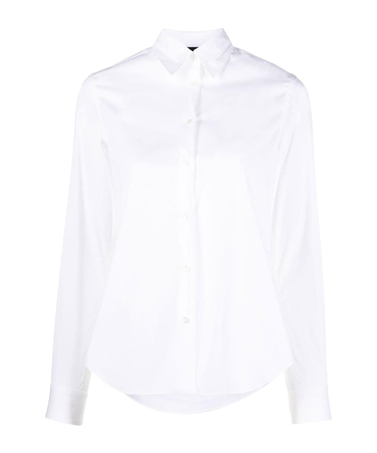 Aspesi Long-sleeved Lapel Shirt In White