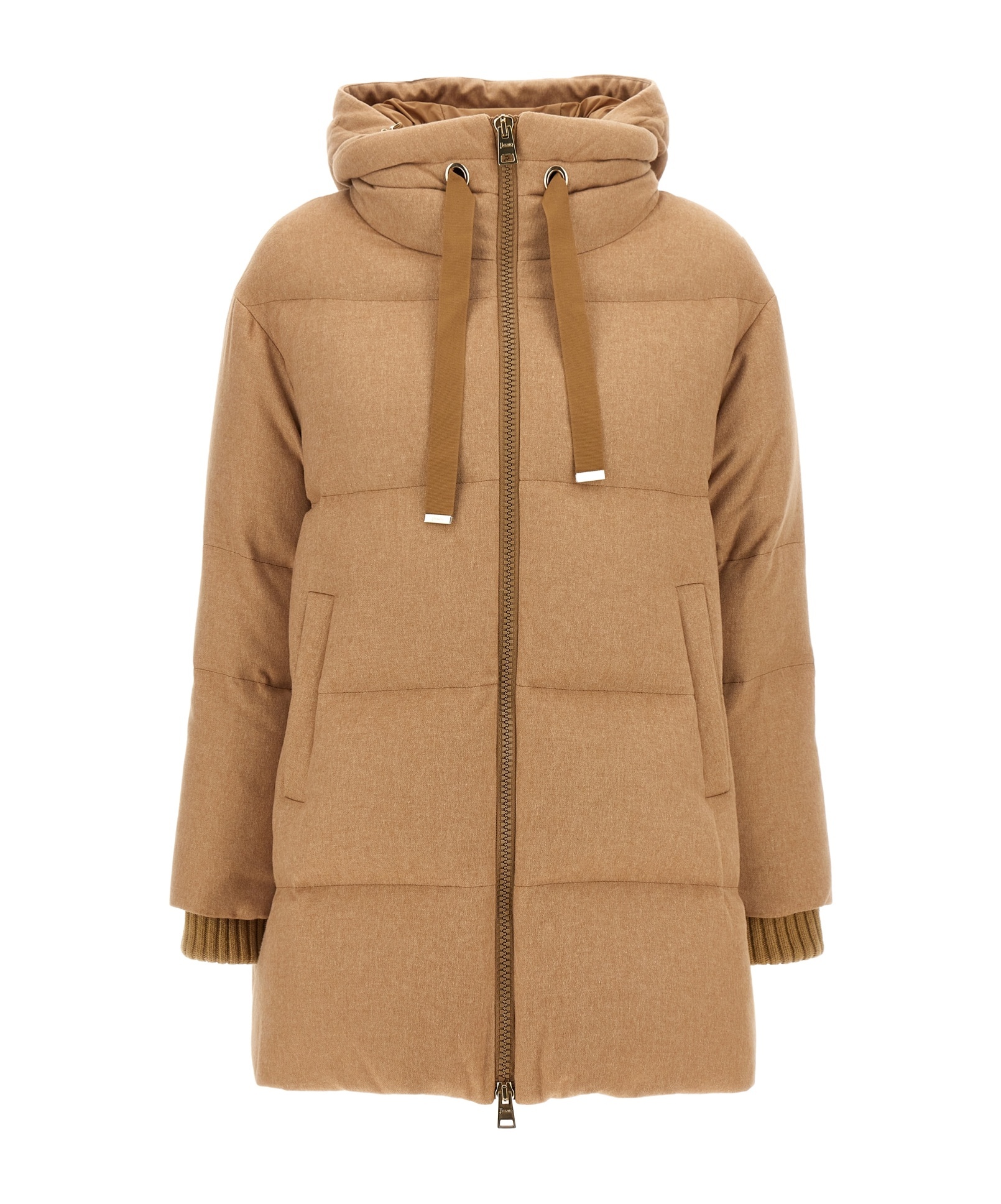 Shop Herno Insulated Hooded Coat In Nude