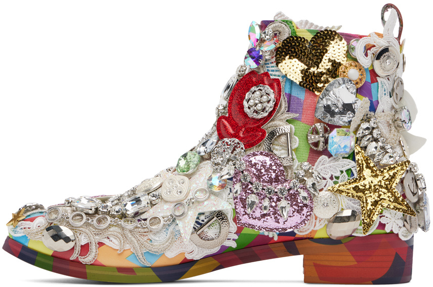 COMME DES GARÇONS PATTERNED ANKLE BOOTS